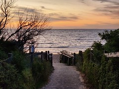 Path down to Brighton Beach after sunset on a cool Summer Friday