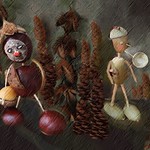 chestnut and acorn figurines...