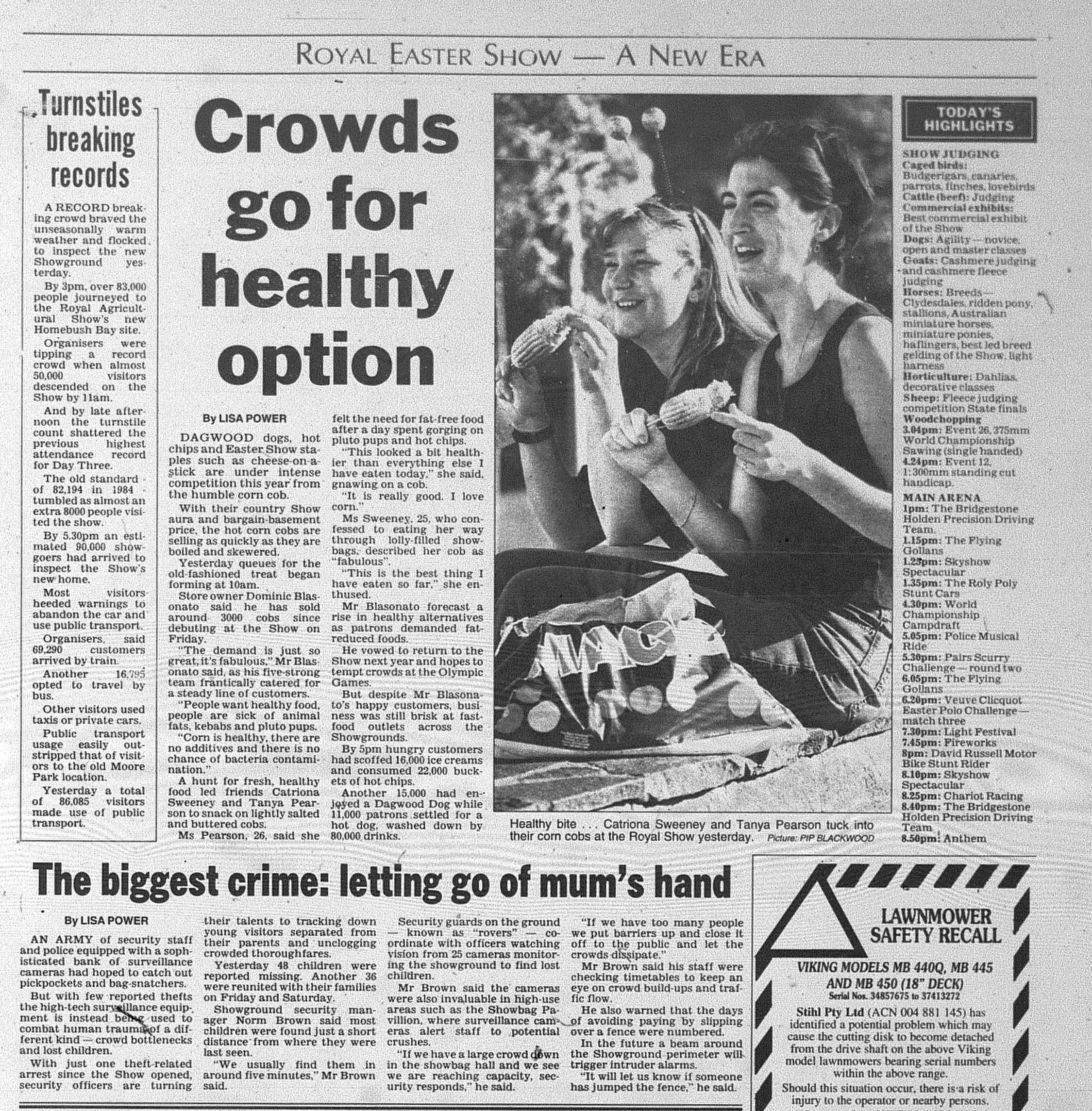 Easter Show April 6 1998 daily telegraph 17