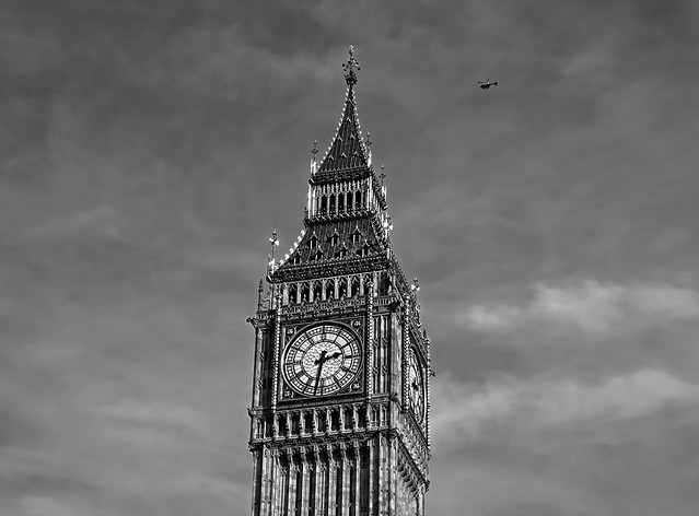 Big Ben with helicopter