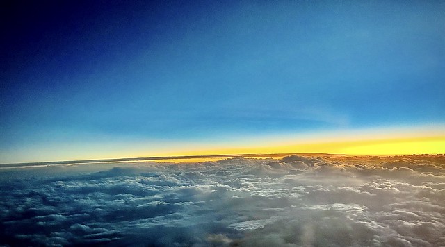 Sunset at several thousand feet