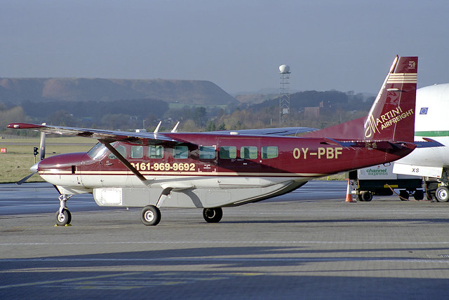 OY-PBF Martini Airfreight Cessna 208B Grand Caravan at Edinburgh Turnhouse Airport on 24 November 1997
