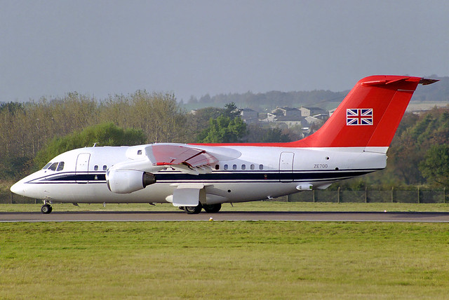 ZE700 Royal Air Force Queen's Flight British Aerospace BAe-146 CC.2 at Edinburgh Turnhouse Airport on 27 November 1997