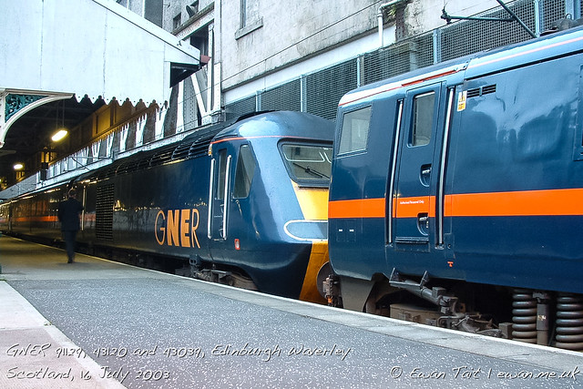 GNER 91129, 43120 and 43039, Edinburgh Waverley