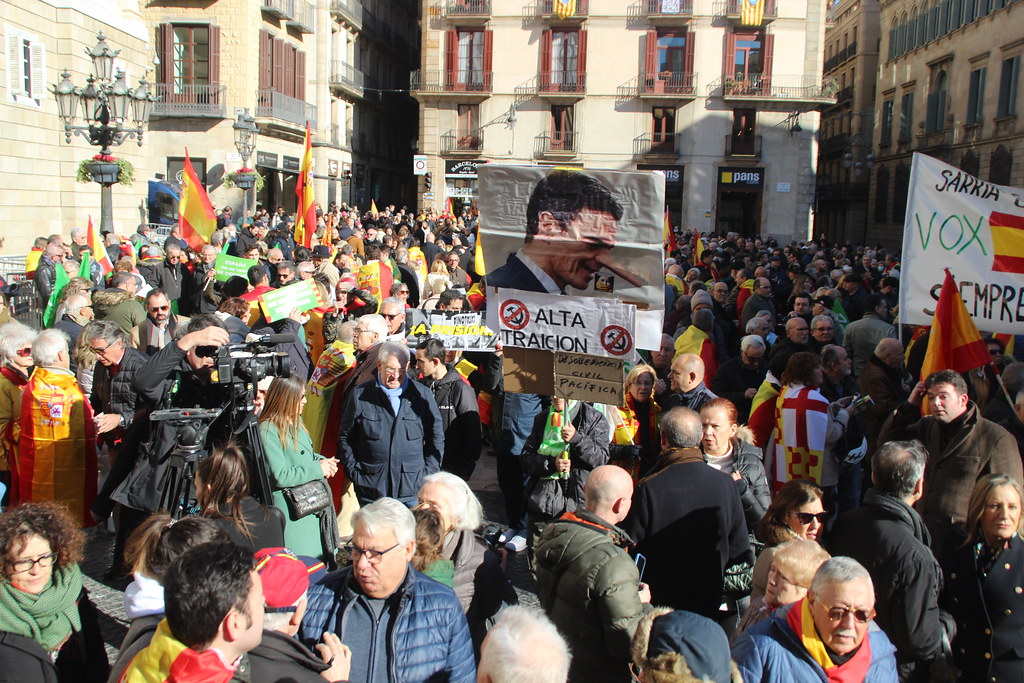 FOTOGRAFÍA. BARCELONA (ESPAÑA), 22.01.2023. La plataforma catalana «Cataluña Suma por España» moviliza contra Pedro Sánchez. Ñ Pueblo (72)