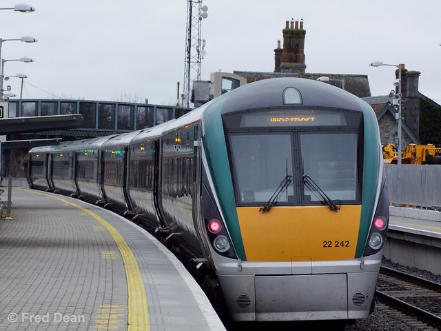 Irish Rail ICR Set 42 in Portarlington.