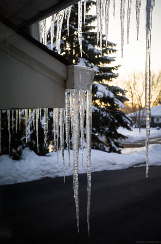 Icicles by Fret Spider, After having so much snow followed by some above-freezing temps, the icicles are present everywhere 