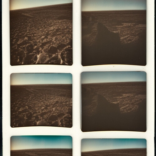 Polaroid photo of the landscape of Venus