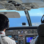 Flight to Molokai - Behind Pilots A view of the Kalaupapa runway.