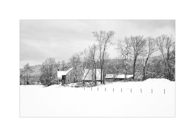 Stone House And Barn, Monochrome, Chester, VT