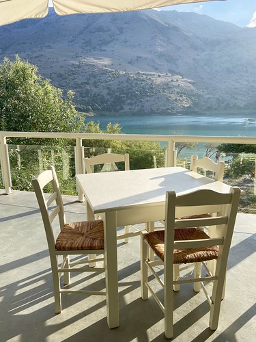 Taverna Lake Kournas, Crete, Greece.