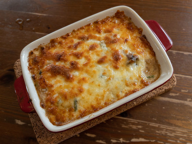 the gratin has baked to a delicious color