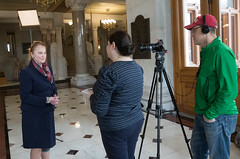 State Rep. Kathleen McCarty talks with NBC30's Special Products Producer Katherine Loy during an interview regarding the Seaside State Park property.