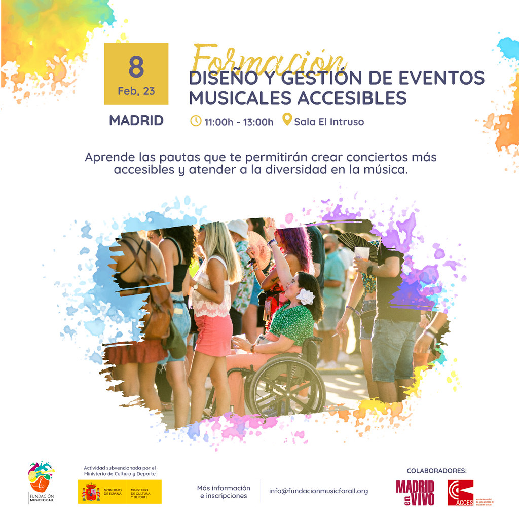 Formación en Madrid sobre accesibilidad en conciertos de música