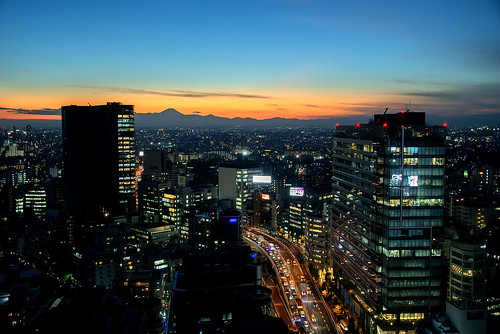 asia japan tokyo city cityscape urban skyline skyscrapers building architecture night nightshot sunset