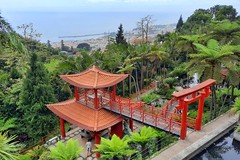The view of Funchal from the Japanese Gardens at Monte.