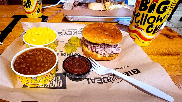 DICKEY'S BARBECUE PIT Pull pork, Mac& Cheese, Barbecue  beans.