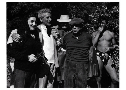 Jean Cocteau and Pablo Picasso the set of Le Testament d'Orphée (1959)