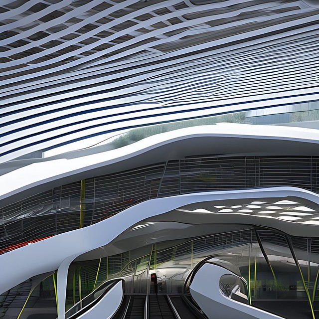 hyperdetailed futuristic train station ...