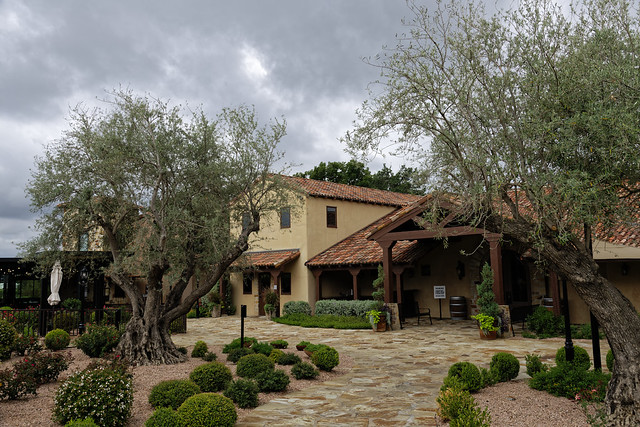 The Main Building with Tasting Room and Stout's Signature at Grape Creek