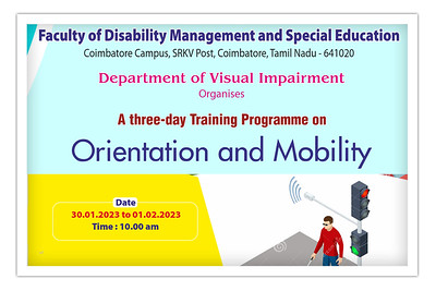 Three-day Training Programme on Orientation and Mobility