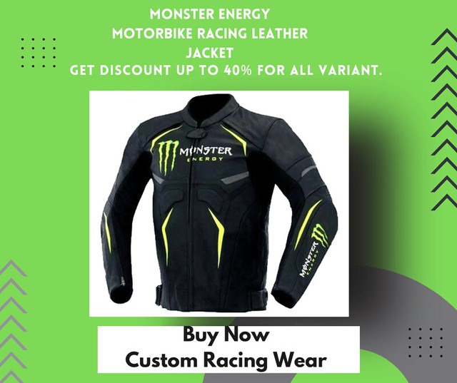 Monster Energy Motorbike Racing Leather Jacket