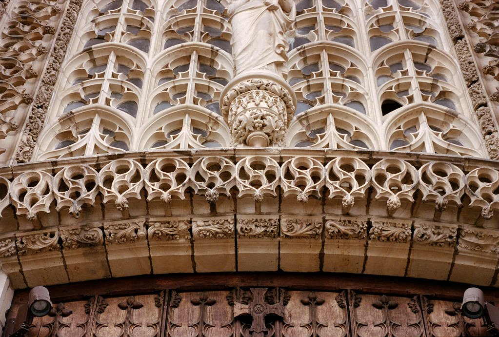 Exterior detail of the Basilique Cathédrale Sainte-Cécile d'Albi, Albi France - 2022.06.27