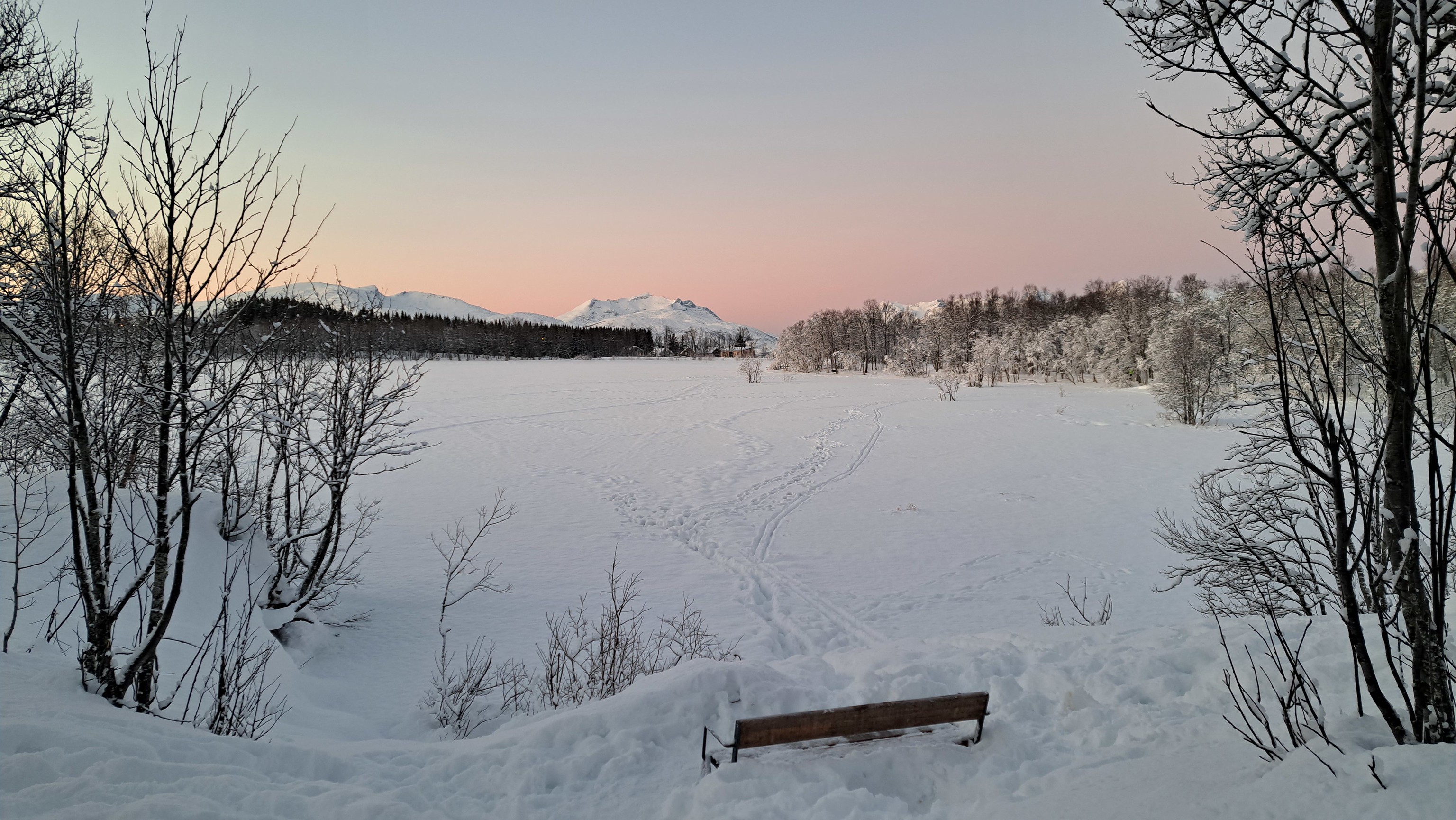 Prestvannet frozen lake, Tromsø