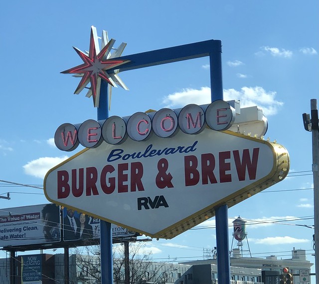 Burger & Brew - wonderful food! On Arthur Ashe Blvd near the Stadium in Richmond