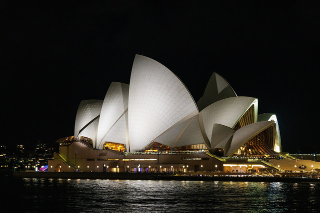 The Opera House at night