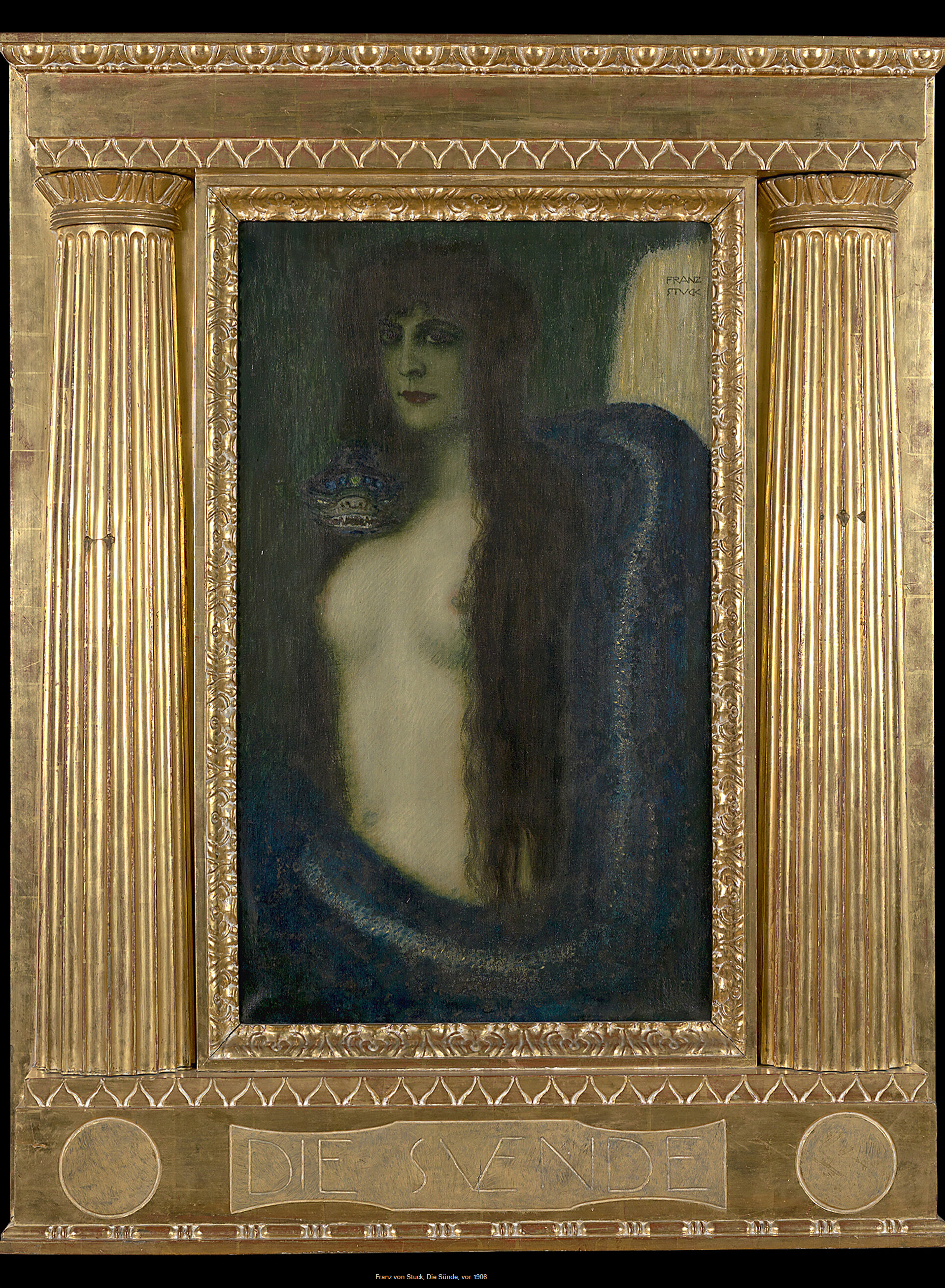 Franz von Stuck :: Die Sünde, vor 1906, Öl auf Leinwand im Originalrahmen. © Museum Villa Stuck, Schenkung Ziersch