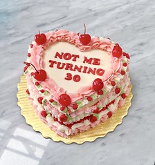 Not Me Turning 30 Vintage Heart Cake