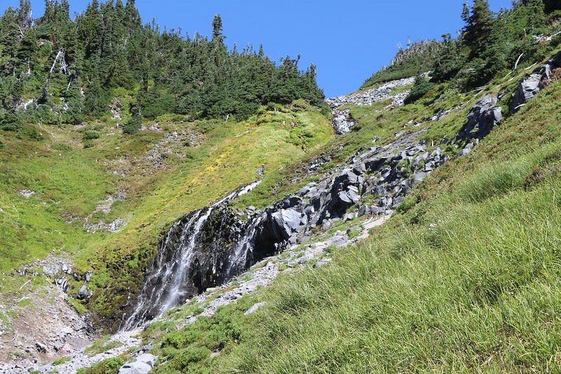 Waterfall on Edith Creek from the Golden Gate Trail at Mount Rainier National Park