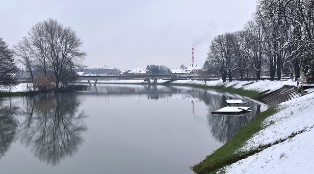 Winter time in my hometown - view to river Kupa...
