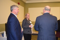 Reps. Chaleski and Callahan talk with Dr. Amery Bernhardt, director of the Center for School Safety and Crisis Preparation