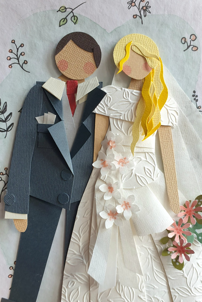 Papercut Wedding Couple