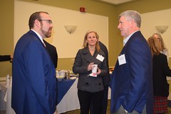 Reps. Chaleski and Callahan talk with Dr. Amery Bernhardt, director of the Center for School Safety and Crisis Preparation