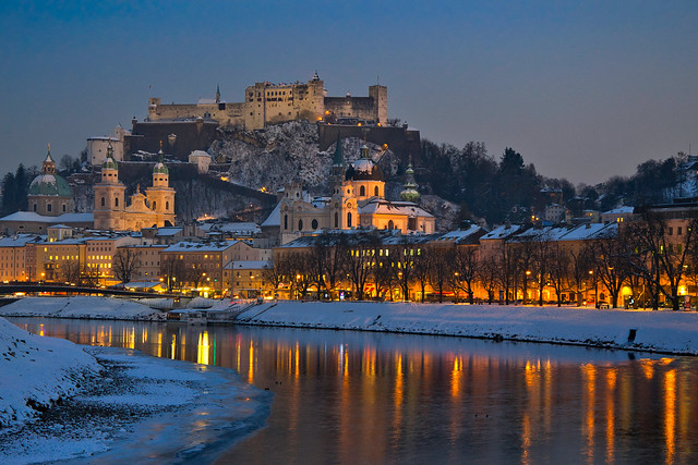 Salzburg at the blue hour