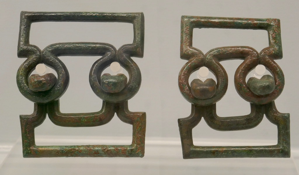 Boucles de ceinture, musée étrusque Mario Guardacci, Volterra, province de Pise, Toscane.