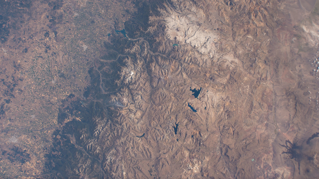 Tiny lakes in the Andes mountain range