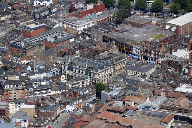 Ipswich aerial image - city centre