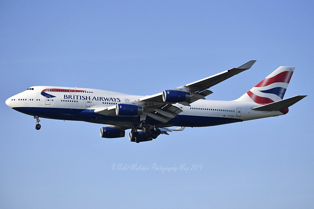 British Airways G-BYGB Boeing 747-436 cn/28856-1194 wfu & std at CWL 21 Mar 2020 std at GBA 2 Sep 2020 Broken up Aug 2021 at GBA @ EGLL / LHR 15-05-2019