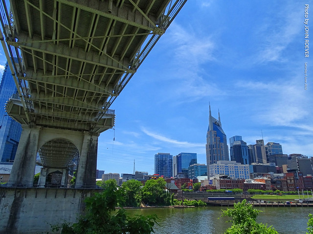 Nashville Skyline underneath Seigenthaler Bridge, 4 June 2022