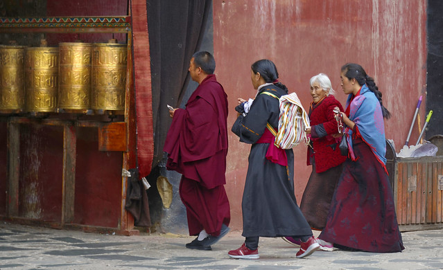 Pilgrims at Sakya monastery, Tibet 2019