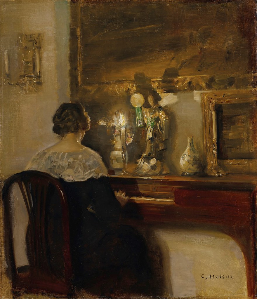 Carl Vilhelm Holsøe «A Lady Playing the Piano»
