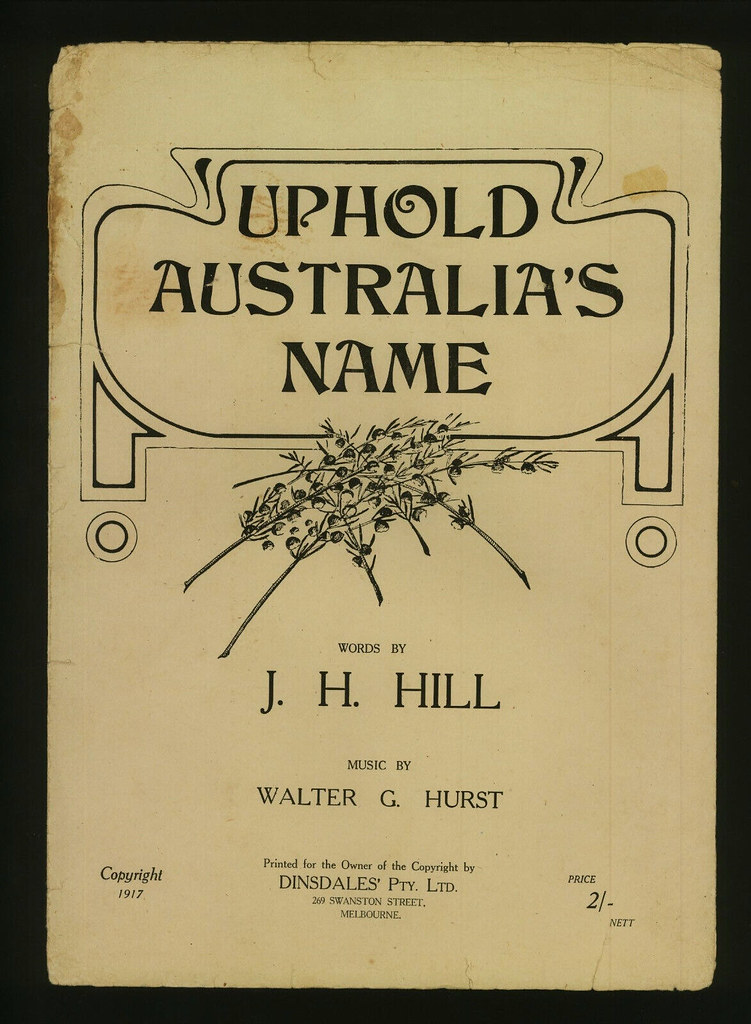 WW1 sheet music - Uphold Australia's Name
