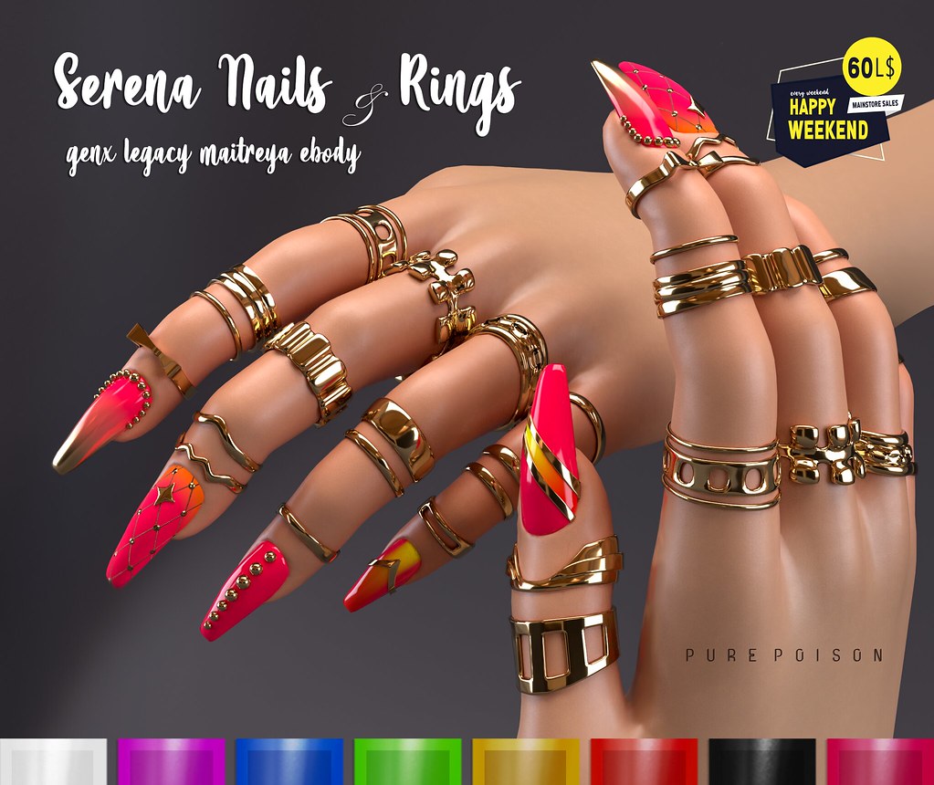 Pure Poison – Serena Nails and Rings – Happy Weekend Sale