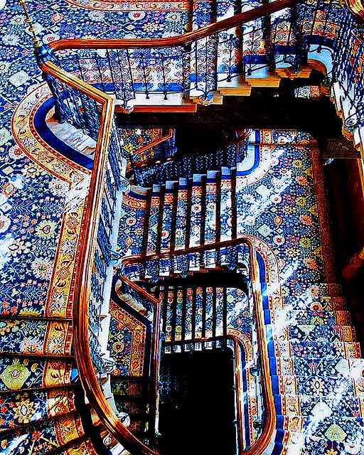 Escalier hôtel St Pancras, Londres.