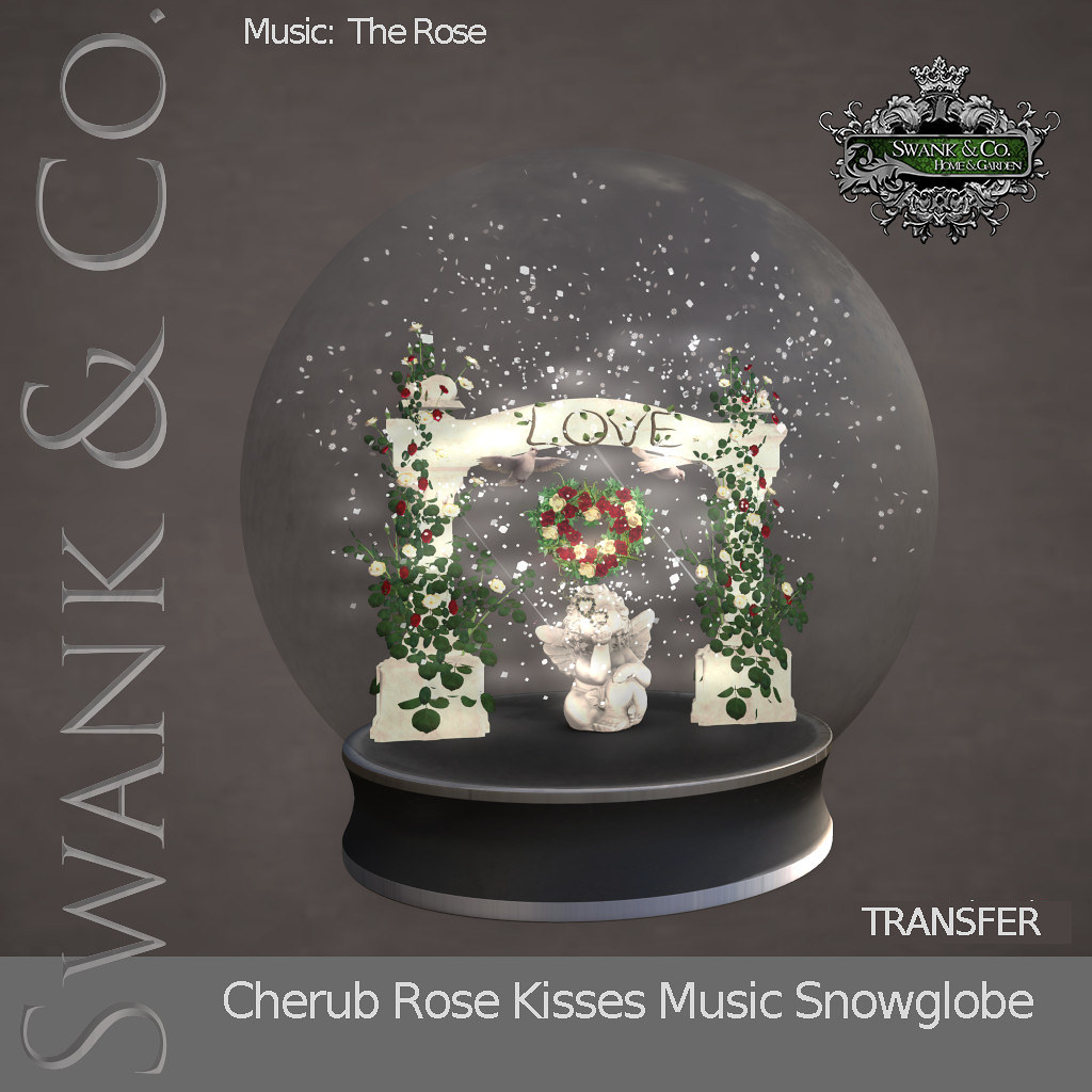 Cherub Rose Kisses Music Snowglobe