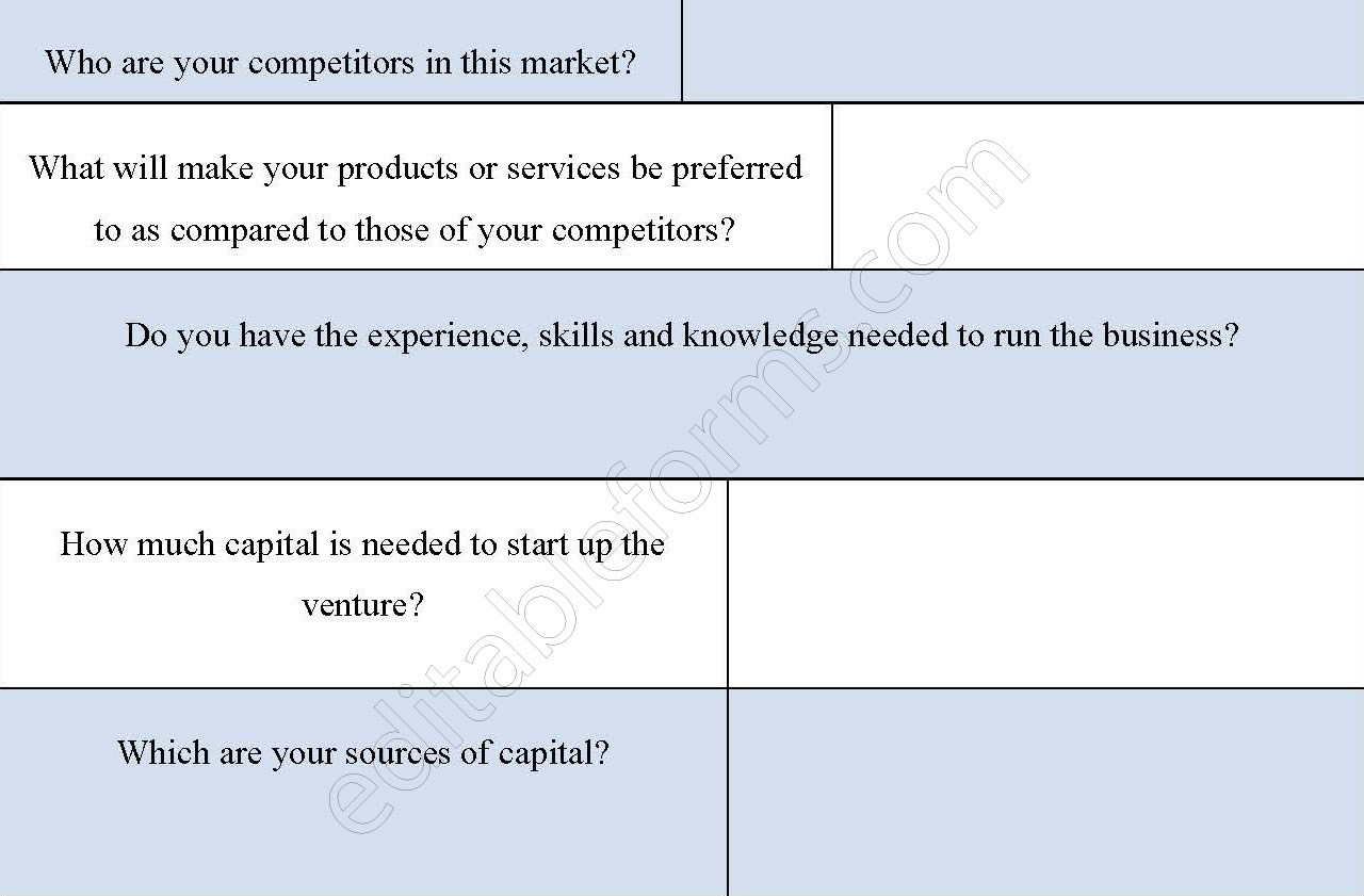 Small Business Start Up Form